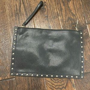 White House Black Market black faux leather clutch.  NWT!!!